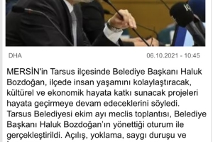 Başkan Bozdoğan: Tarsus\\\\\\\\\\\\\\\\\\\\\\\\\\\\\\\'a Yakışır Projeleri Hayata Geçiriyoruz