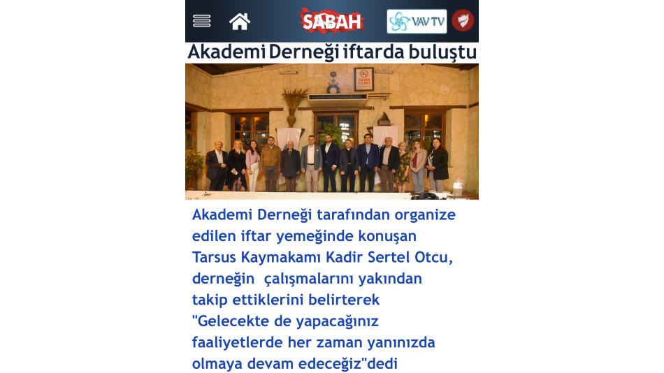 Akademi Derneği İftarda Buluştu